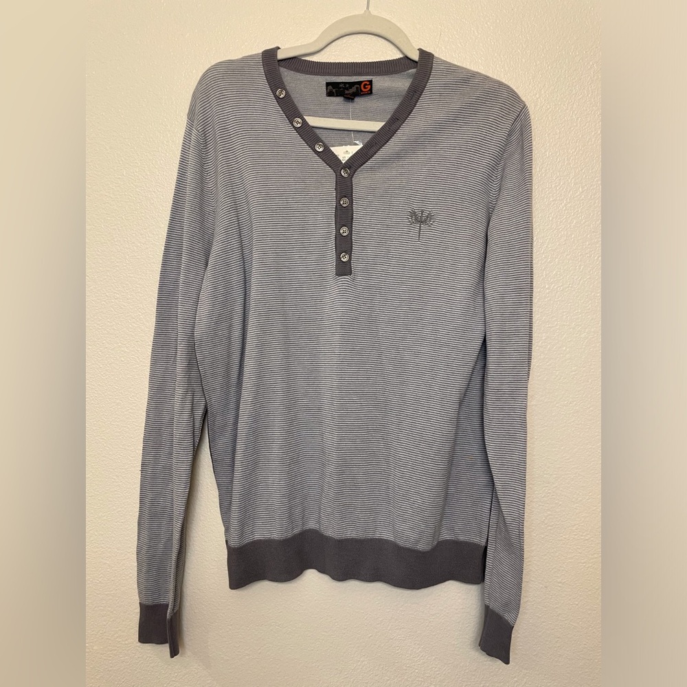 G by‎ Guess NWT Men's Gray V-Neck Sweater Size L